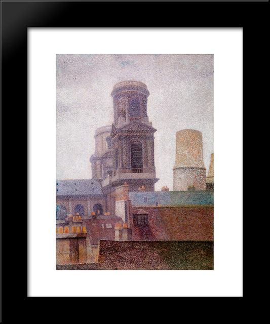 The Towers, Saint-Sulpice 20x24 Black Modern Wood Framed Art Print Poster by Pillet Albert Dubois