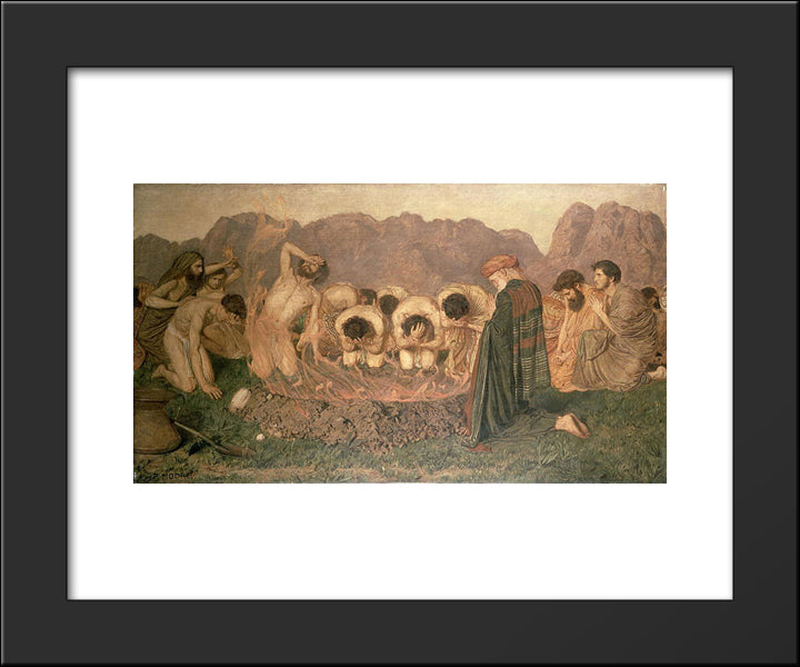 Elijah'S Sacrifice 20x24 Black Modern Wood Framed Art Print Poster by Moore, Albert Joseph