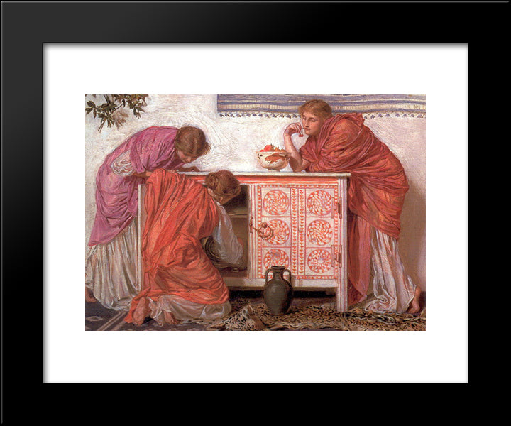 Pomegranates 20x24 Black Modern Wood Framed Art Print Poster by Moore, Albert Joseph