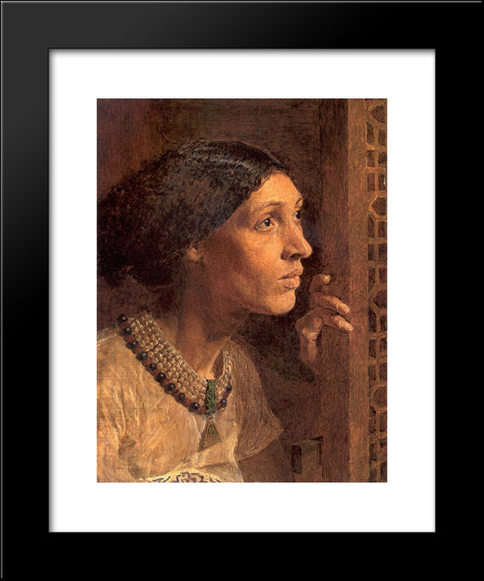 The Mother Of Sisera Looked Out A Window 20x24 Black Modern Wood Framed Art Print Poster by Moore, Albert Joseph