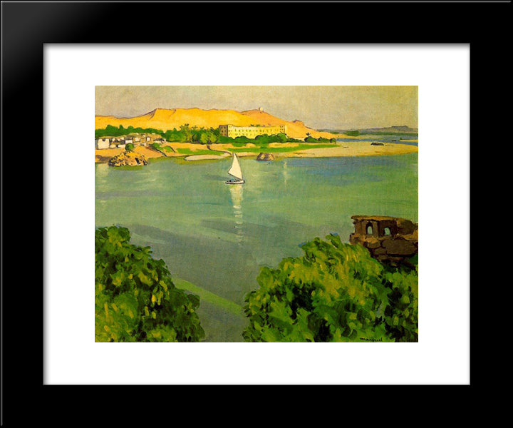 Assouan, Morning 20x24 Black Modern Wood Framed Art Print Poster by Marquet, Albert