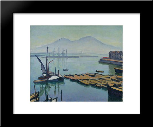 Bay Of Naples 20x24 Black Modern Wood Framed Art Print Poster by Marquet, Albert