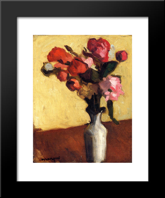 Bouquet Of Flowers 20x24 Black Modern Wood Framed Art Print Poster by Marquet, Albert