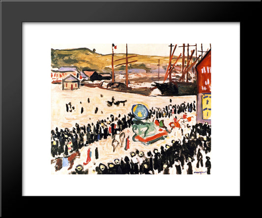 Carnival On The Beach 20x24 Black Modern Wood Framed Art Print Poster by Marquet, Albert