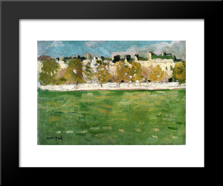 Embankments Of The Seine In Paris 20x24 Black Modern Wood Framed Art Print Poster by Marquet, Albert