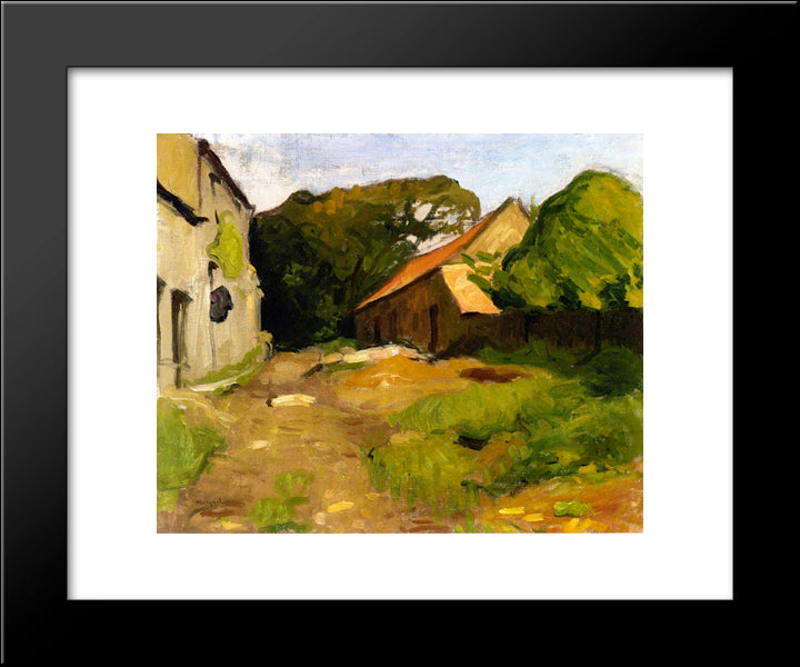 Farmyard At La Percaillerie (Normandy) 20x24 Black Modern Wood Framed Art Print Poster by Marquet, Albert