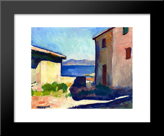 House At Saint-Tropez 20x24 Black Modern Wood Framed Art Print Poster by Marquet, Albert