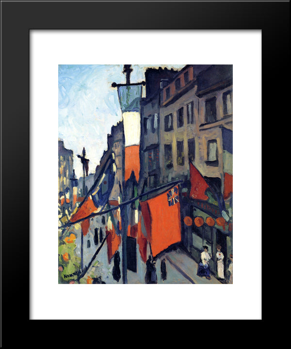 July 14Th At Havre 20x24 Black Modern Wood Framed Art Print Poster by Marquet, Albert