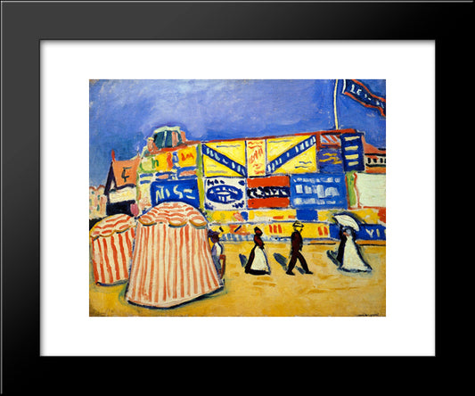 Posters At Trouville 20x24 Black Modern Wood Framed Art Print Poster by Marquet, Albert