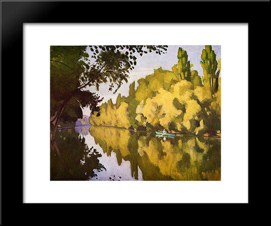 River Scene 20x24 Black Modern Wood Framed Art Print Poster by Marquet, Albert