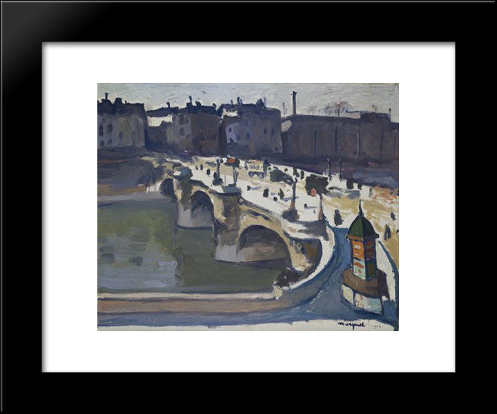 The Pont Neuf 20x24 Black Modern Wood Framed Art Print Poster by Marquet, Albert