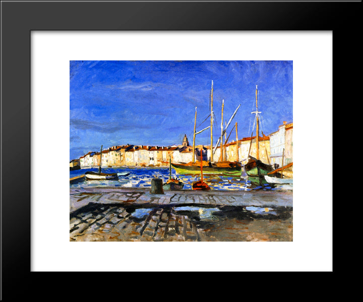 The Port Of Saint-Tropez 20x24 Black Modern Wood Framed Art Print Poster by Marquet, Albert