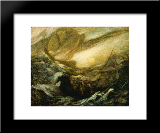 Flying Dutchman 20x24 Black Modern Wood Framed Art Print Poster by Pinkham Ryder, Albert