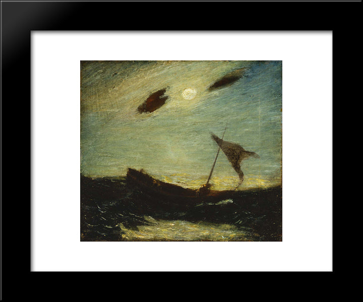 Moonlight 20x24 Black Modern Wood Framed Art Print Poster by Pinkham Ryder, Albert