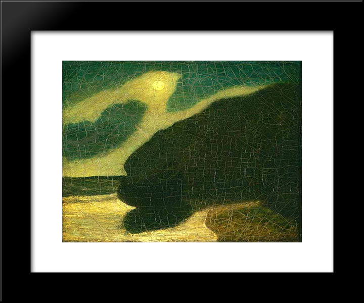 Moonlit Cove 20x24 Black Modern Wood Framed Art Print Poster by Pinkham Ryder, Albert