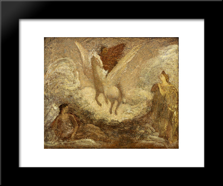 Pegasus Departing 20x24 Black Modern Wood Framed Art Print Poster by Pinkham Ryder, Albert