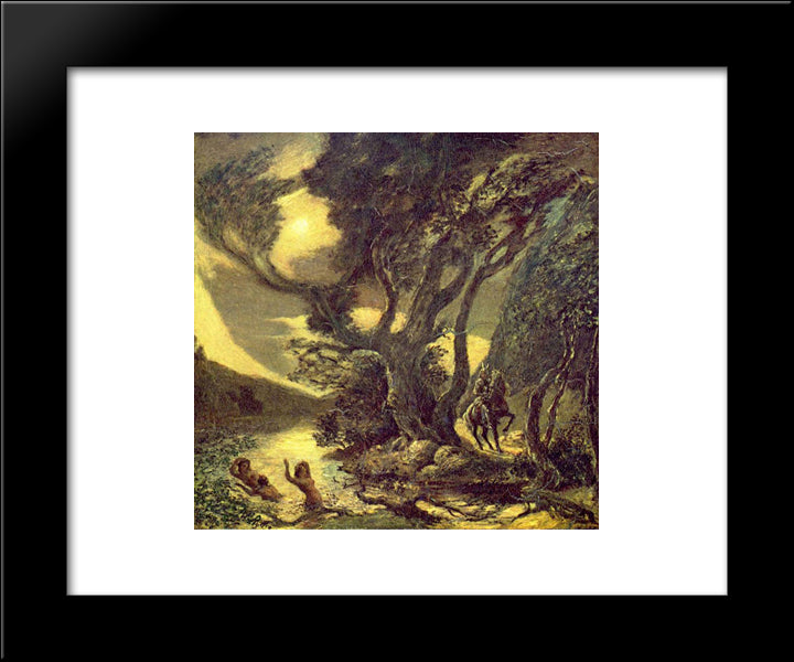 Siegfried And The Rhine Maidens 20x24 Black Modern Wood Framed Art Print Poster by Pinkham Ryder, Albert