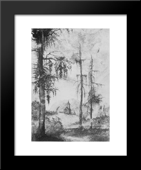 Alpine Landscape With Church 20x24 Black Modern Wood Framed Art Print Poster by Altdorfer, Albrecht
