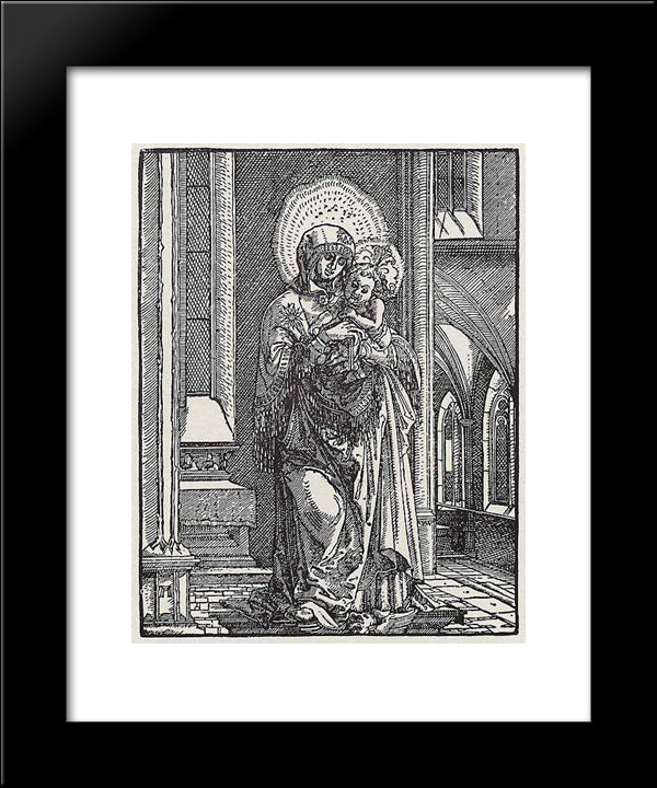 Beautiful Mary In The Church 20x24 Black Modern Wood Framed Art Print Poster by Altdorfer, Albrecht