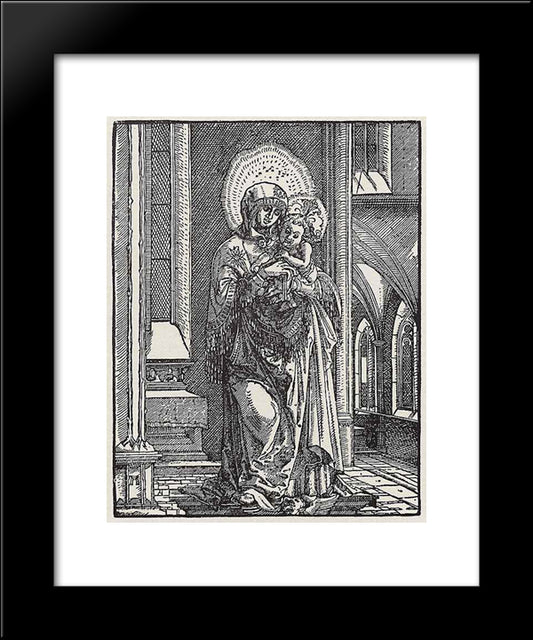 Beautiful Mary In The Church 20x24 Black Modern Wood Framed Art Print Poster by Altdorfer, Albrecht