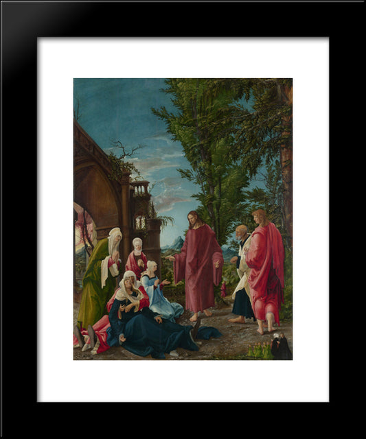 Christ Taking Leave Of His Mother 20x24 Black Modern Wood Framed Art Print Poster by Altdorfer, Albrecht