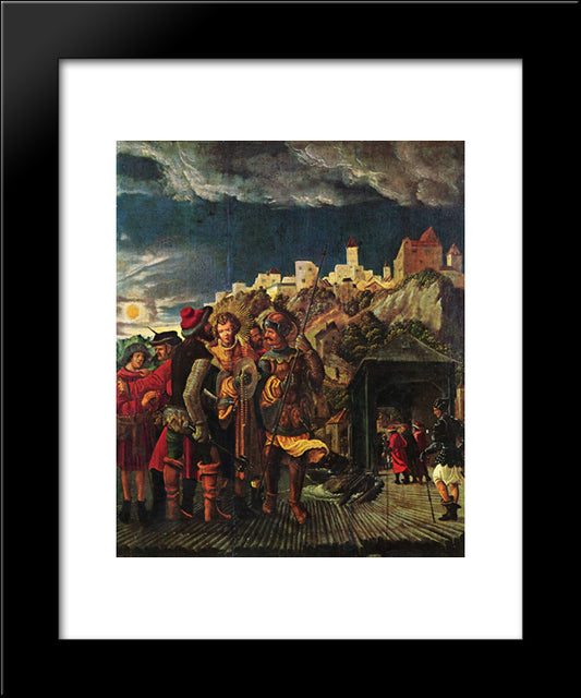 Florian Result, Scenes For Legend Of St. Florian 20x24 Black Modern Wood Framed Art Print Poster by Altdorfer, Albrecht