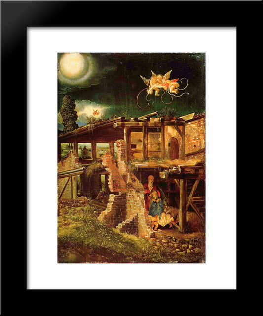 Holy Night (Nativity) 20x24 Black Modern Wood Framed Art Print Poster by Altdorfer, Albrecht