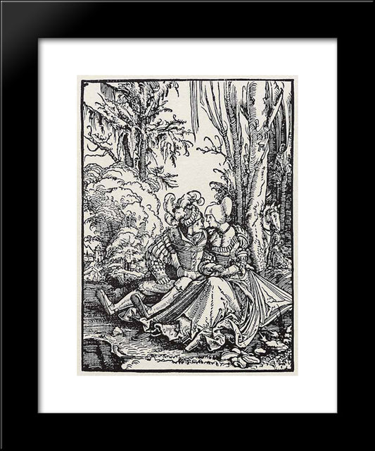 Lovers 20x24 Black Modern Wood Framed Art Print Poster by Altdorfer, Albrecht