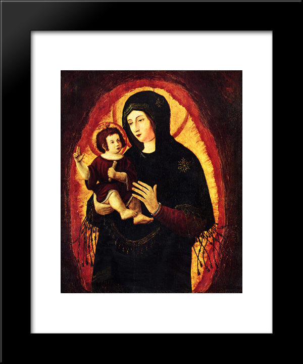 Madonna (Beautiful Maria Of Regensburg) 20x24 Black Modern Wood Framed Art Print Poster by Altdorfer, Albrecht