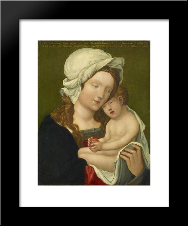 Mary With Child 20x24 Black Modern Wood Framed Art Print Poster by Altdorfer, Albrecht