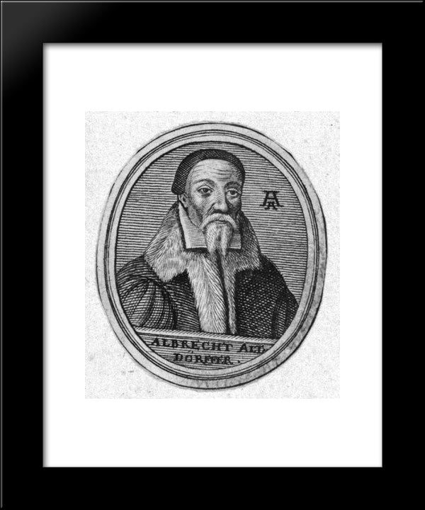 Self-Portrait 20x24 Black Modern Wood Framed Art Print Poster by Altdorfer, Albrecht