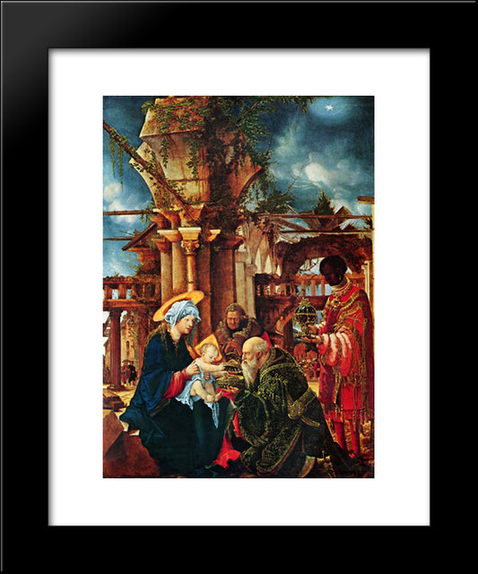 The Adoration Of The Magi 20x24 Black Modern Wood Framed Art Print Poster by Altdorfer, Albrecht