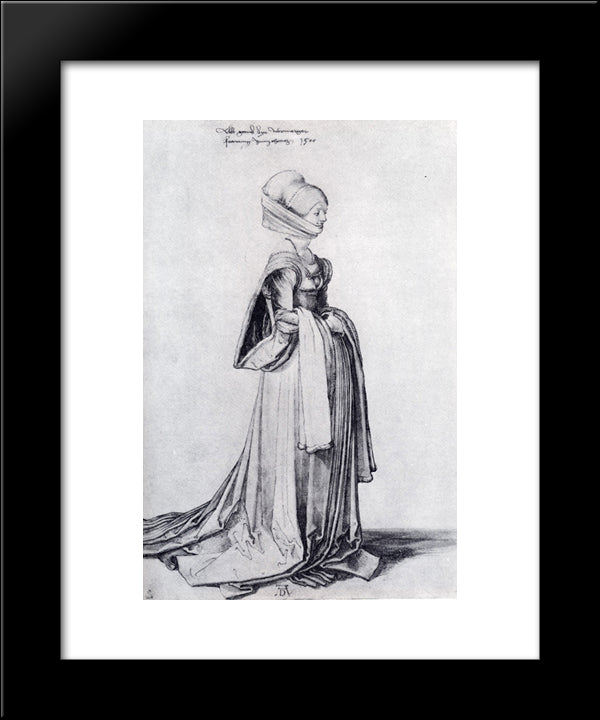 A Nuremberg Costume Study 20x24 Black Modern Wood Framed Art Print Poster by Durer, Albrecht