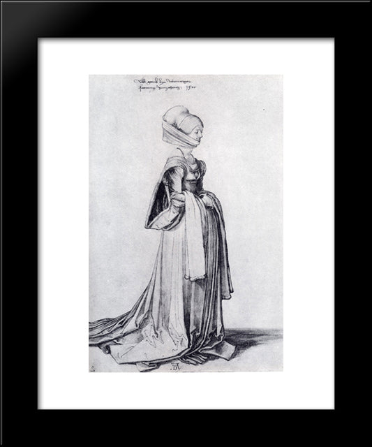 A Nuremberg Costume Study 20x24 Black Modern Wood Framed Art Print Poster by Durer, Albrecht