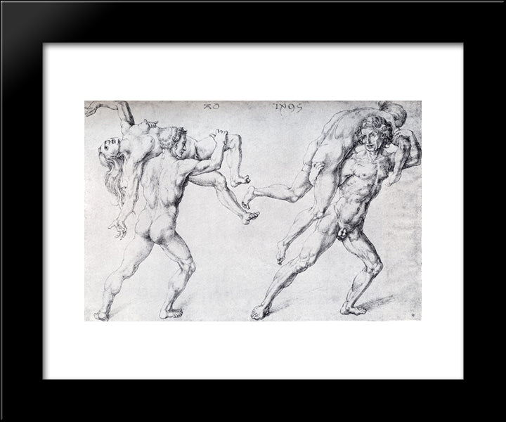 Abduction Of A Woman (Rape Of The Sabine Women) 20x24 Black Modern Wood Framed Art Print Poster by Durer, Albrecht