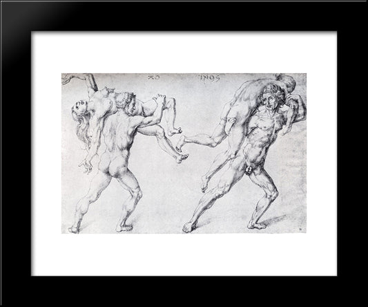 Abduction Of A Woman (Rape Of The Sabine Women) 20x24 Black Modern Wood Framed Art Print Poster by Durer, Albrecht