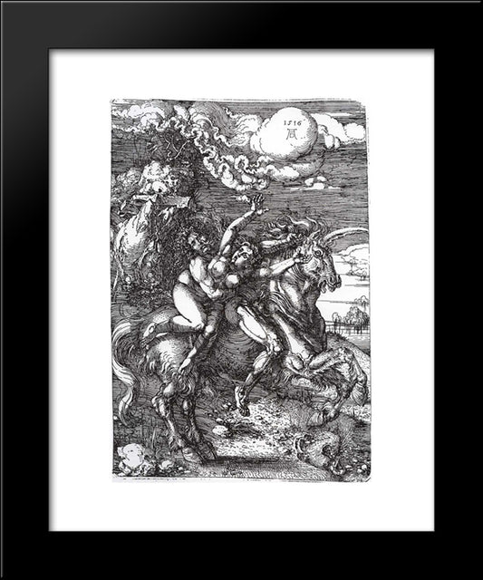 Abduction Of Proserpine On A Unicorn  20x24 Black Modern Wood Framed Art Print Poster by Durer, Albrecht