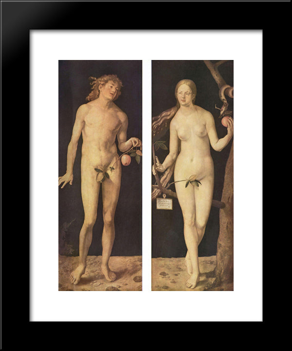 Adam And Eve  20x24 Black Modern Wood Framed Art Print Poster by Durer, Albrecht