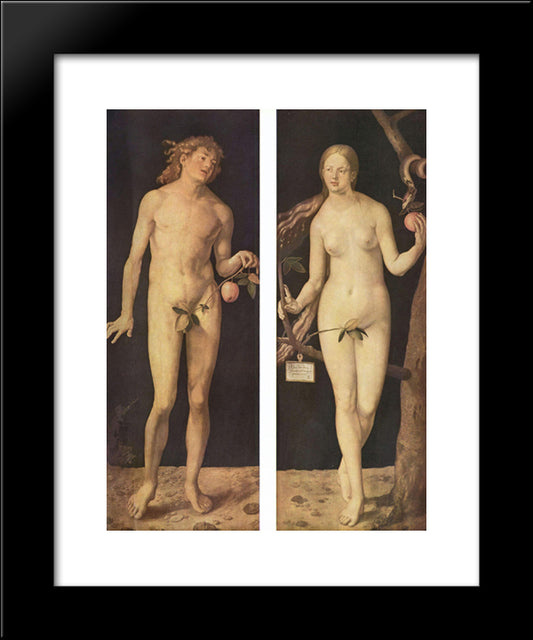 Adam And Eve  20x24 Black Modern Wood Framed Art Print Poster by Durer, Albrecht