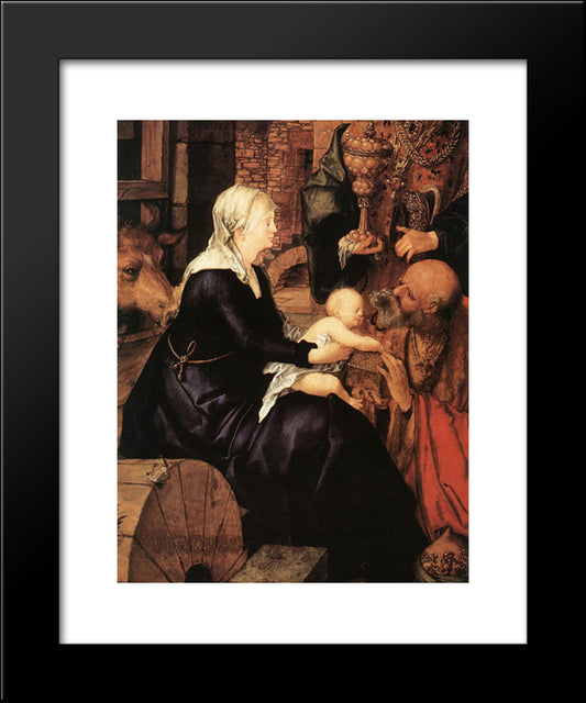 Adoration(Fragment) 20x24 Black Modern Wood Framed Art Print Poster by Durer, Albrecht