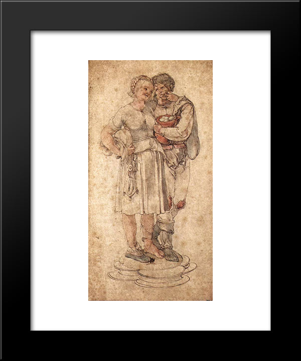Amorous Peasants 20x24 Black Modern Wood Framed Art Print Poster by Durer, Albrecht
