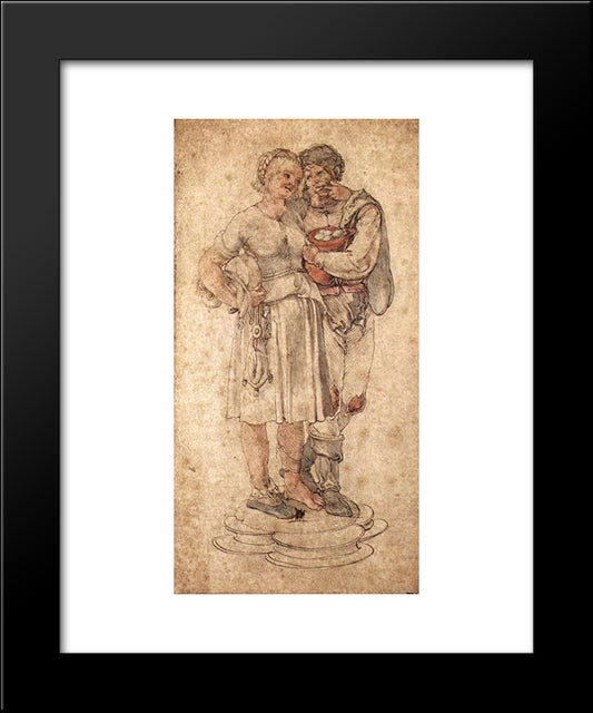 Amorous Peasants 20x24 Black Modern Wood Framed Art Print Poster by Durer, Albrecht