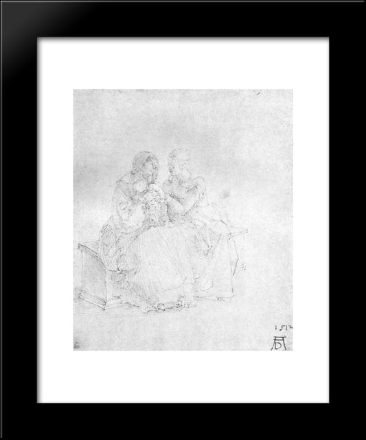 Anna Selbdritt 20x24 Black Modern Wood Framed Art Print Poster by Durer, Albrecht