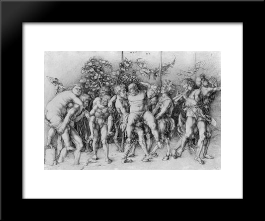 Bacchanal With Silenus 20x24 Black Modern Wood Framed Art Print Poster by Durer, Albrecht