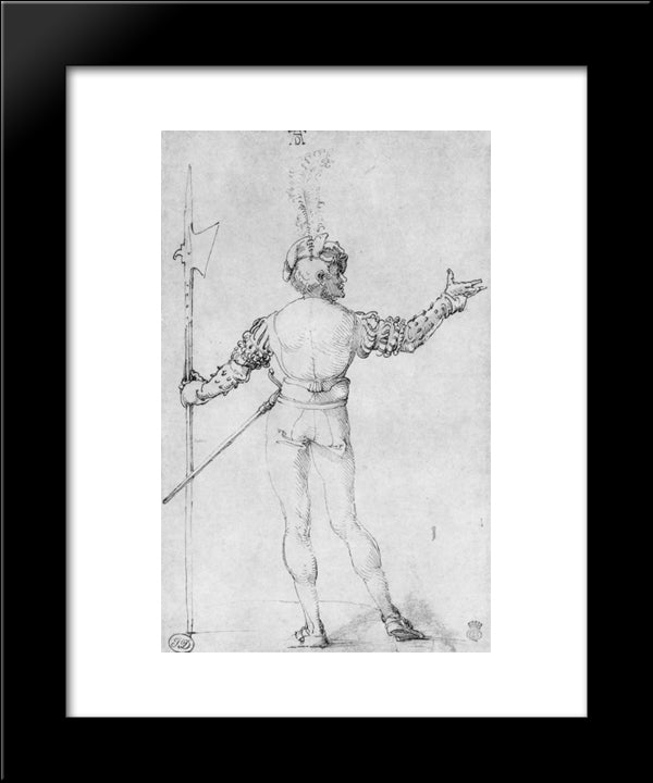Back Figure 20x24 Black Modern Wood Framed Art Print Poster by Durer, Albrecht