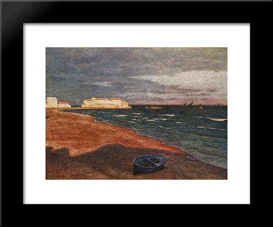 The Sea 20x24 Black Modern Wood Framed Art Print Poster by Gierymski, Aleksander