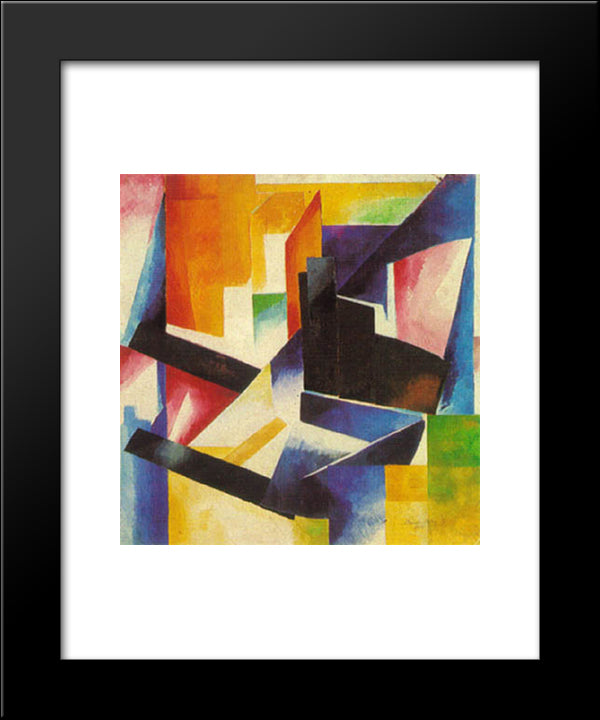 Color Construction 20x24 Black Modern Wood Framed Art Print Poster by Ekster, Aleksandra