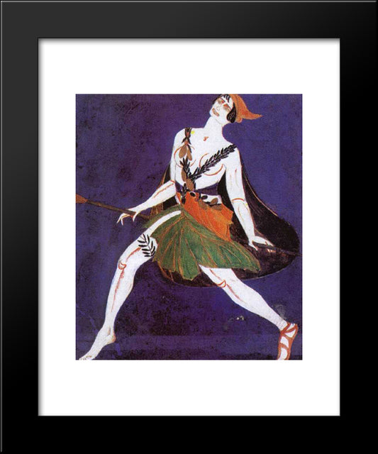 Costume Design For The Play Famira Kifared By Innokentiy Annenski. Maenad. 20x24 Black Modern Wood Framed Art Print Poster by Ekster, Aleksandra