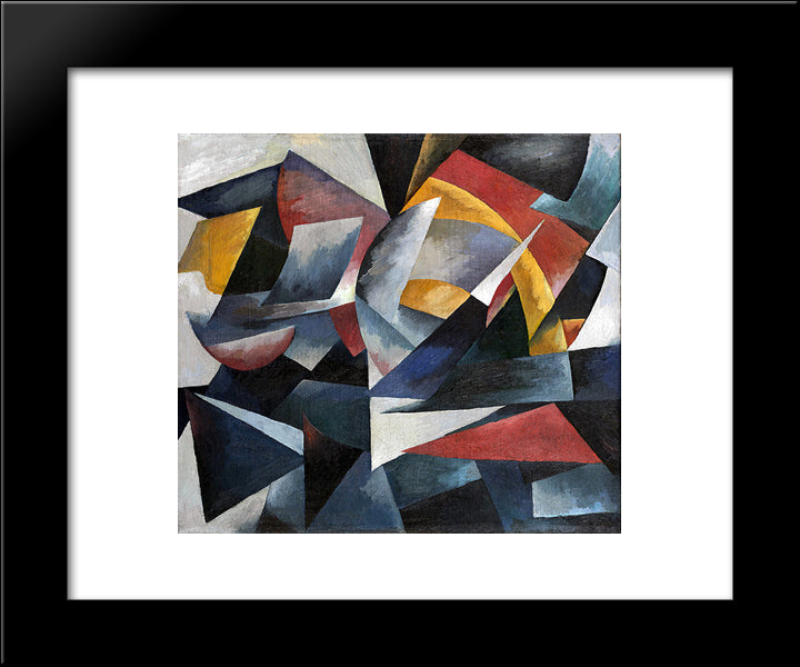 Futuristic Composition 20x24 Black Modern Wood Framed Art Print Poster by Ekster, Aleksandra