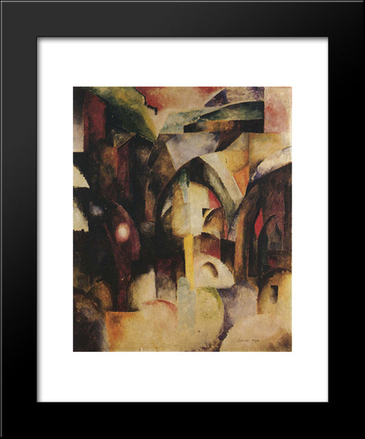 Interno Cubista 20x24 Black Modern Wood Framed Art Print Poster by Ekster, Aleksandra